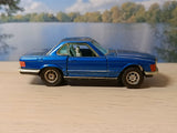 393 Mercedes-Benz 350SL in metallic blue with green interior