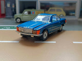 393 Mercedes-Benz 350SL in metallic blue with blue interior