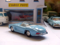 303 Mercedes-Benz 300SL Roadster in blue with white interior