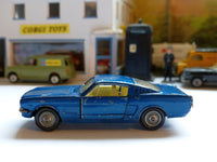320 Ford Mustang in metallic blue with cast wheels